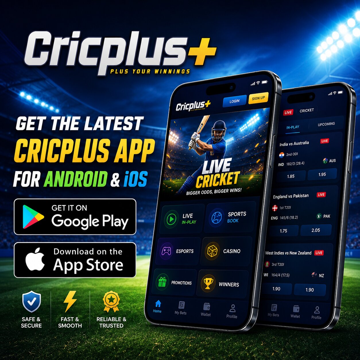 Cricplus app on Android and iOS smartphone